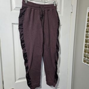 Purple satin joggers sweatpants